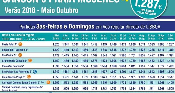 Preços férias de Verão na Praia Mujeres e Cancún desde Lisboa