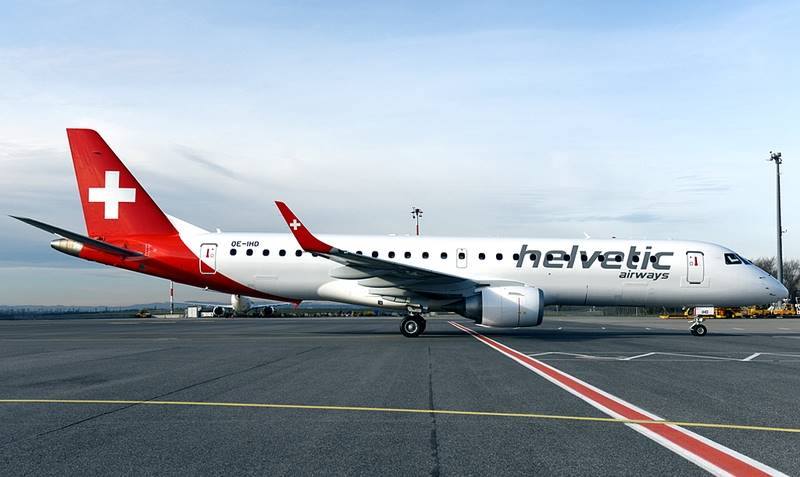 Aeronave Embraer E190 da Helvetic Airways