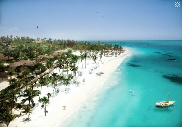 Praia privada do hotel resort Zuri Zanzibar