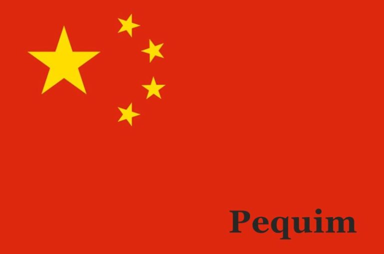 Bandeira da China com referência a Pequim