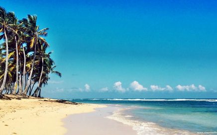 Areal na praia Bávaro em Punta Cana na Republica Dominicana