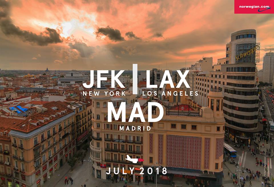 Norwegian voa de Madrid para Los Angeles e Nova Iorque JFK
