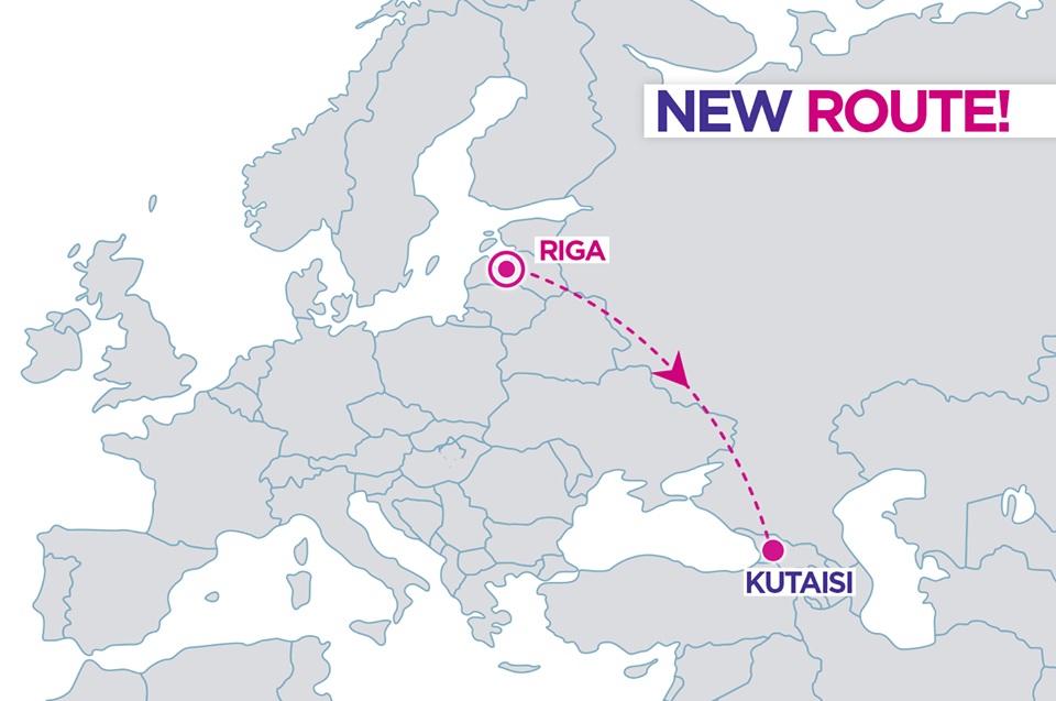 Nova rota entre Riga e Kutaisi na Geórgia da low cost Wizz Air