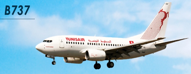 Aeronave B737 da companhia aérea Tunisair