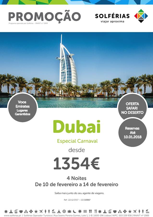 Folheto Férias de Carnaval no Dubai desde 1354€ com estadia de 4 noites