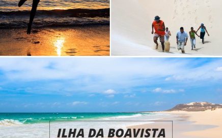 Diferentes perspectivas da ilha da Boavista em Cabo Verde