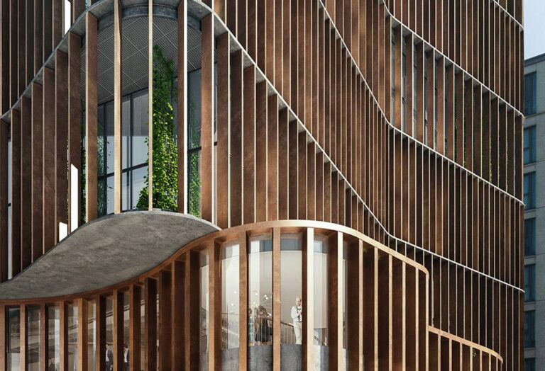 Fachada do futuro hotel London Gantry, Curio Collection by Hilton