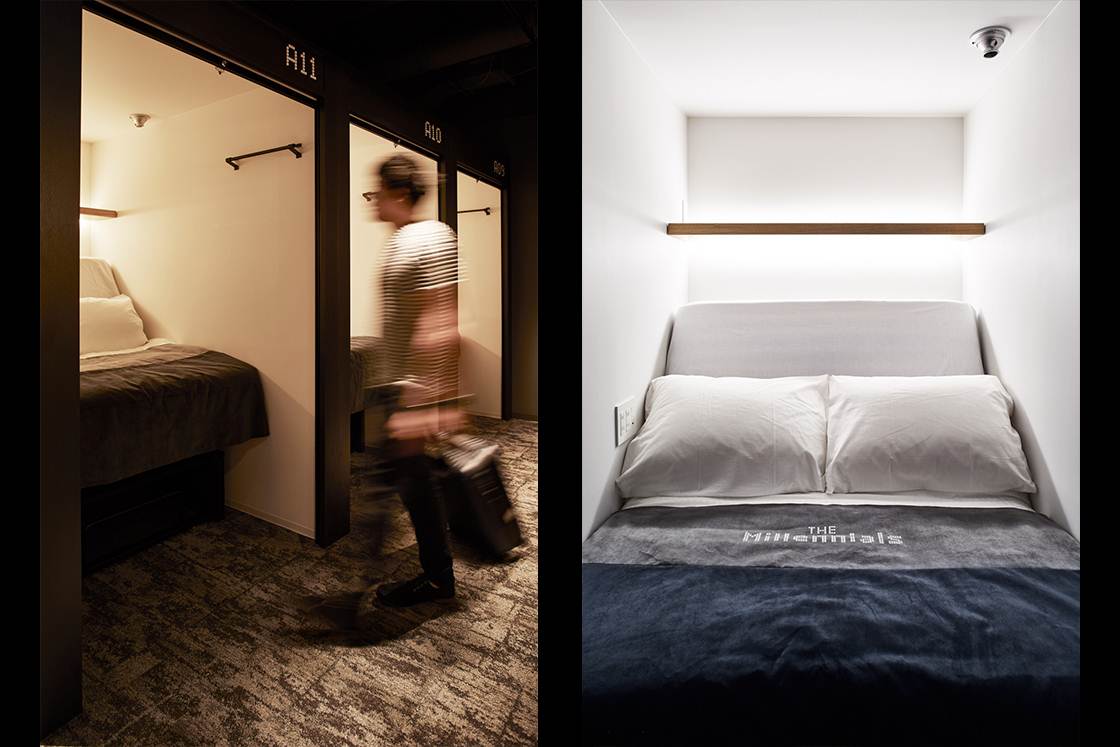 Cápsula do hotel The Millennials em Tóquio