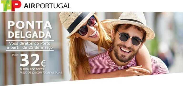 Promoção TAP do Porto a Ponta Delgada desde 32 euros
