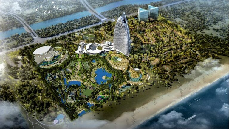 Resort Atlantis Sanya visto de cima (projecto)