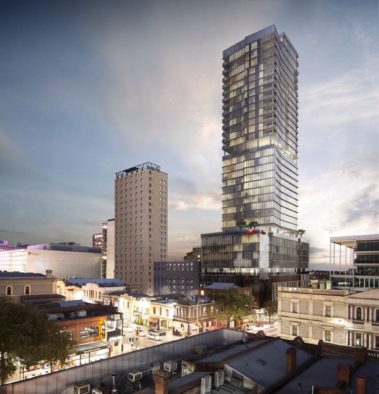 Edifico mais alto de Adelaide que vai receber o hotel Crowne Plaza