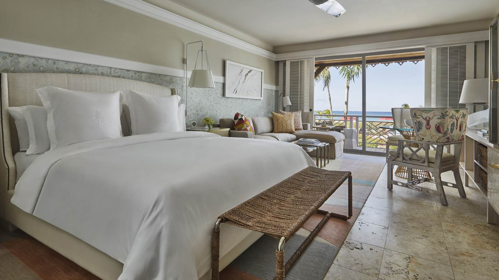 Quarto do hotel Four Seasons Nevis após remodelação
