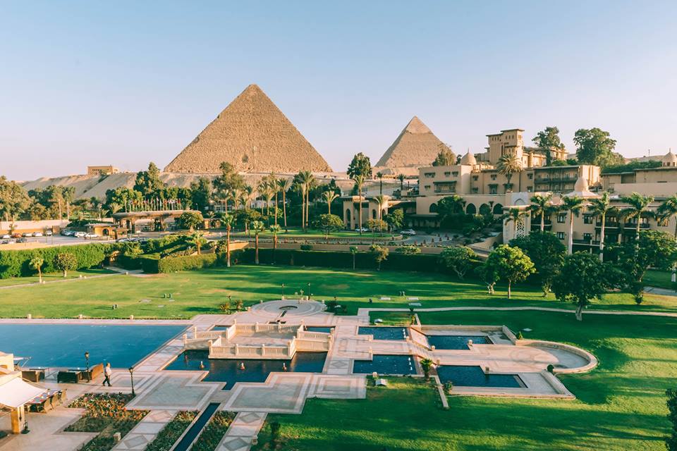 hotel Marriott Mena House no Cairo e as pirâmides de Gizé