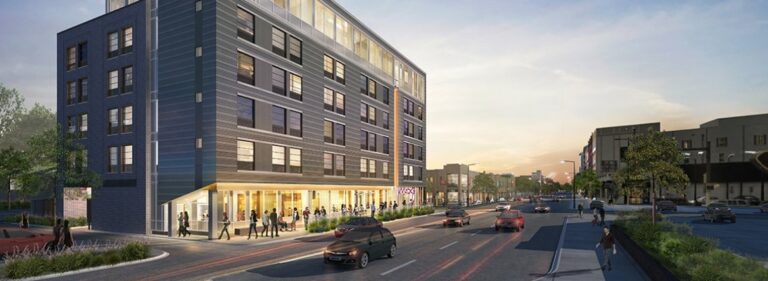 Edifício do hotel Moxy Minneapolis Uptown (projecto)