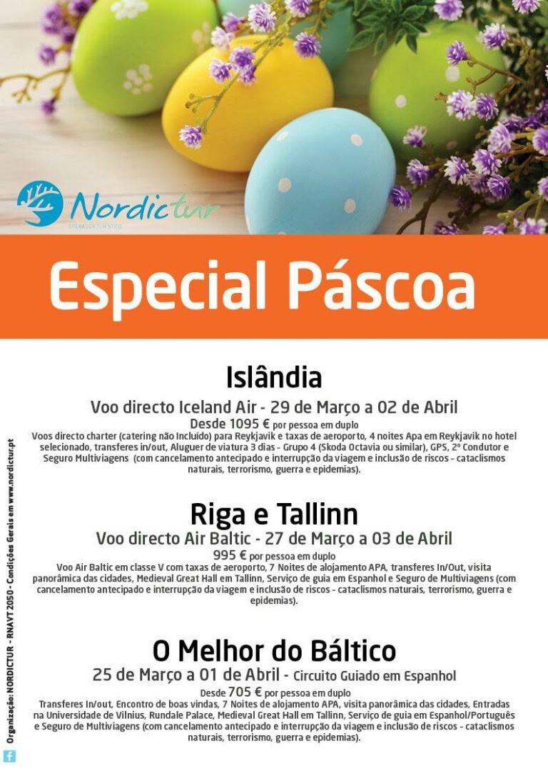 Riga e Tallin, Islândia e o melhor do Báltico: Programas da Nordictur para a Páscoa