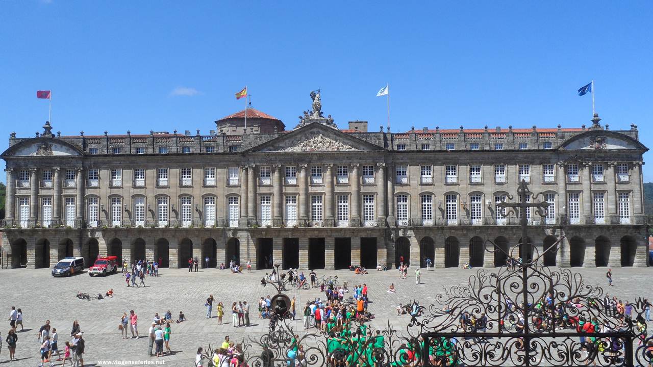 Praça do Obradoiro em Santiago de Compostela na Galiza em Espanha