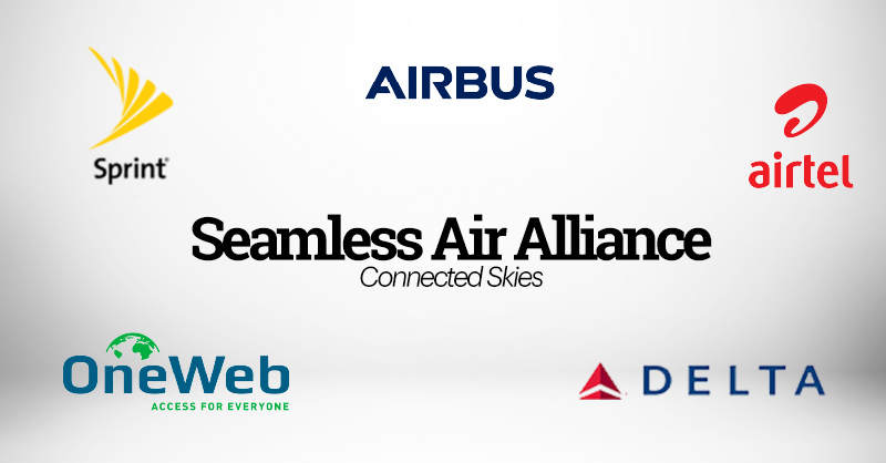 Aliança Seamless Air e membros: Airbus, Delta, OneWeb, Sprint e Airtel