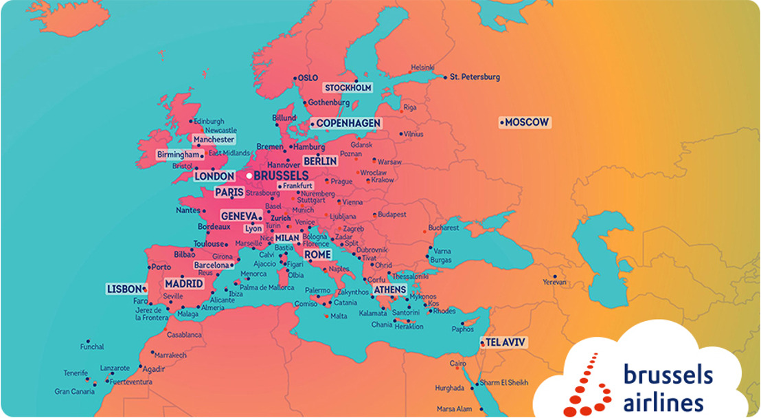 Destinos da Brussels Airlines no calendário de Verão
