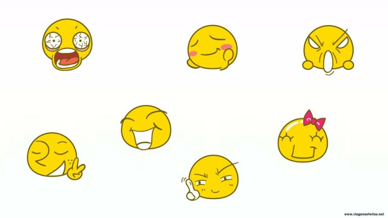 Bonecos com diversas expressões faciais