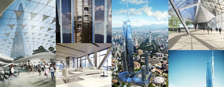 Imagens do projecto da torre PNB 118 em Kuala Lumpur na Malásia