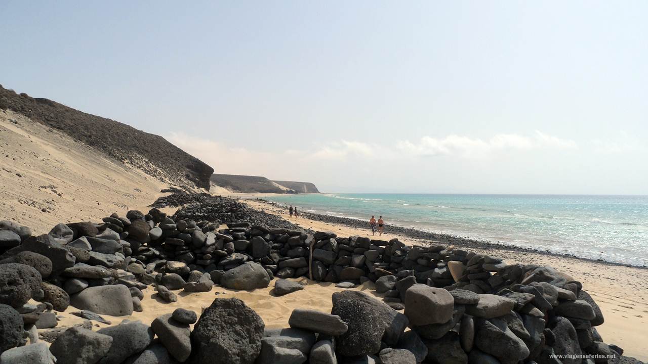 Praia de Los Canarios na peninsula de Jandia em Fuerteventura