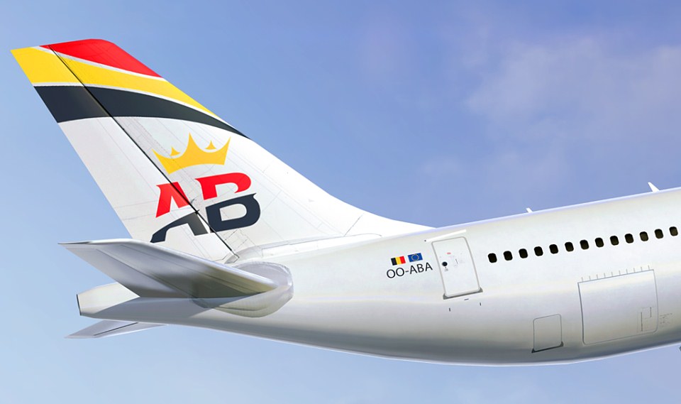 Cauda do avião A340 da nova companhia Air Belgium
