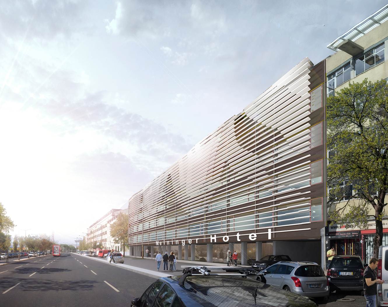 Fachada do futuro hotel Meininger em Lisboa