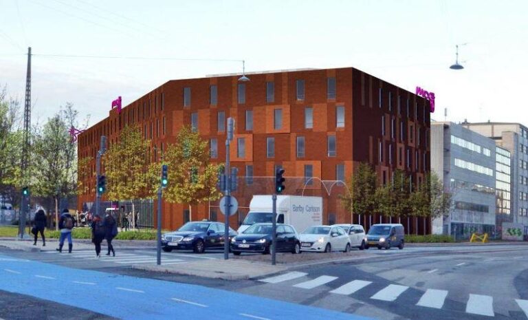 Exterior do hotel Moxy em Copenhaga na Dinamarca