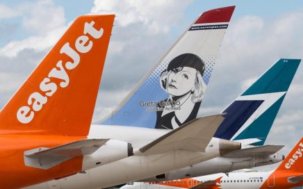 Caudas de aviões da plataforma Worldwide by easyJet