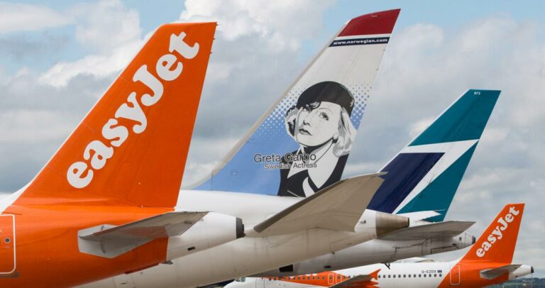 Caudas de aviões da plataforma Worldwide by easyJet