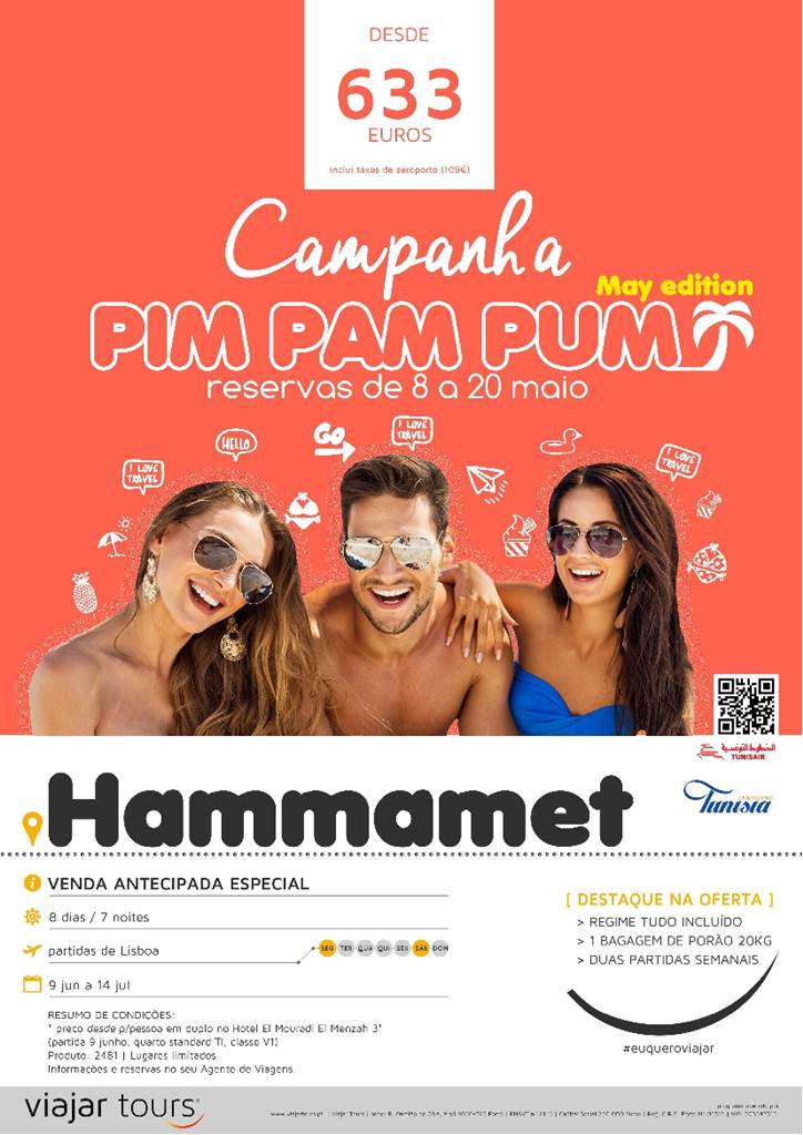 Pacote de Féria spara Hammamet na promoção Pim Pam Pum