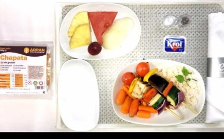 Menu sem alergenos da companhia Air Europa