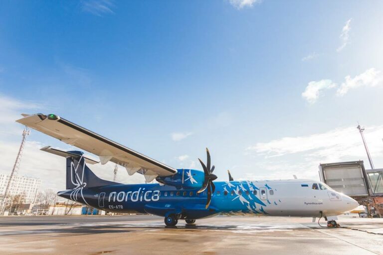 Aeronave ATR 72-600 da companhia aérea Nordica