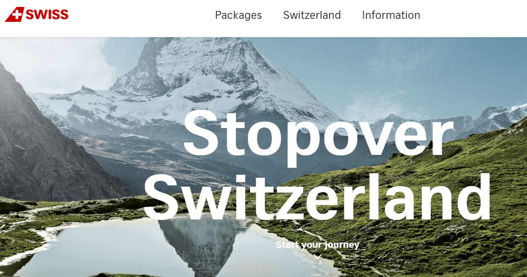 Foto da entrada do site Stopover Suíça