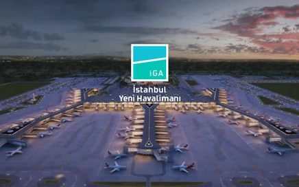 Visto de cma o Novo aeroporto de Istambul na Turquia