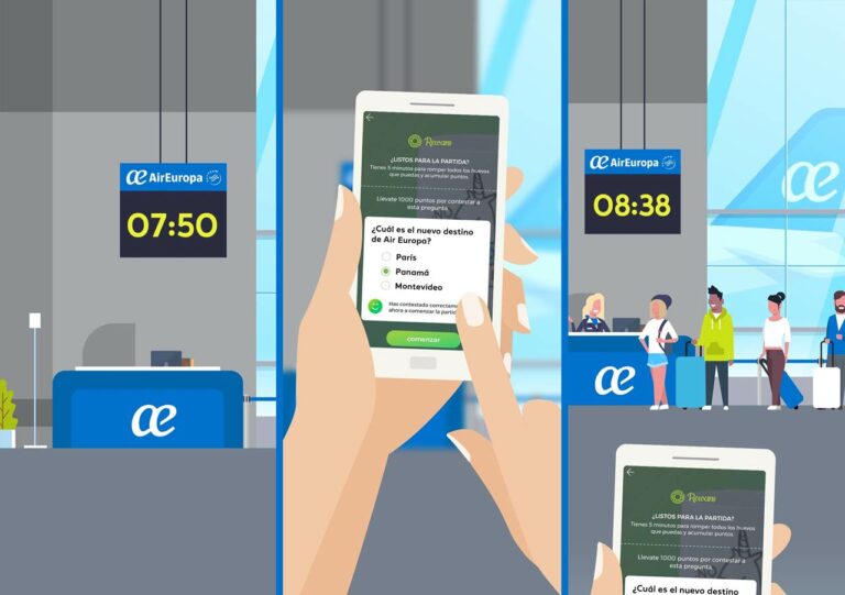 Jogo online Rewans da Air Europa que permite ganhar voos grátis