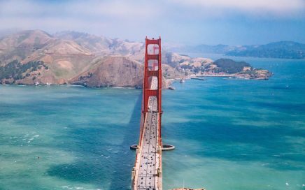 Perspectiva da ponte Golden Gate em São Francisco vista de cima
