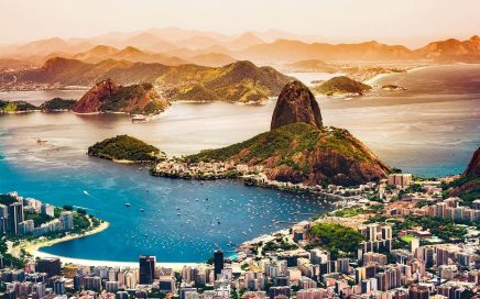 Panoramica aérea da cidade Rio de Janeiro no Brasil