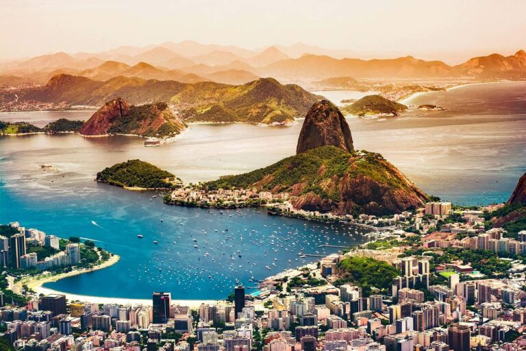 Panoramica aérea da cidade Rio de Janeiro no Brasil