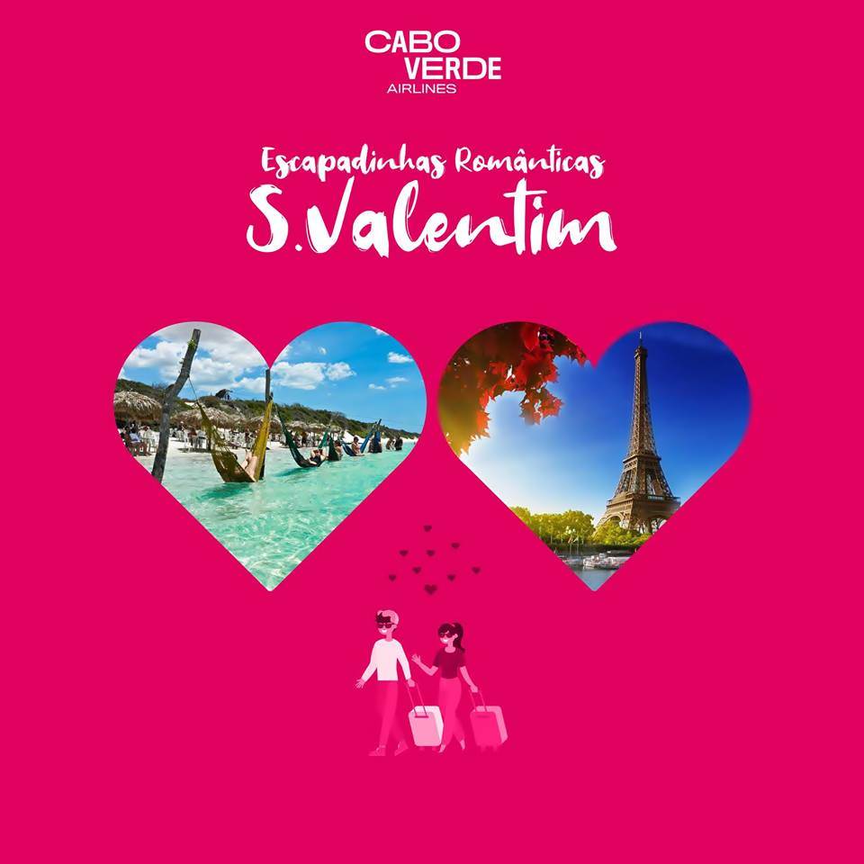 Promoção de voos da Cabo Verde Airlines para o dia dos Namorados