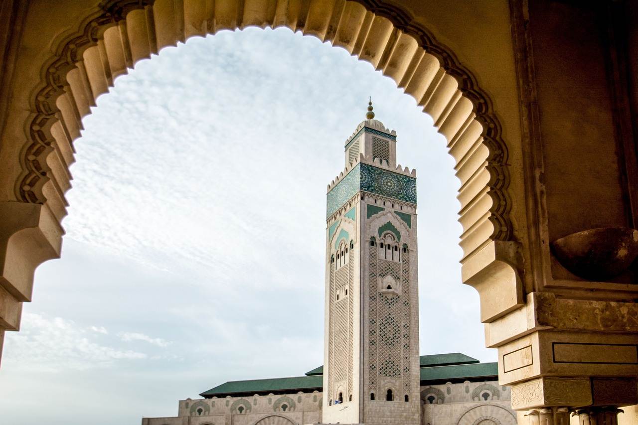 Vista da Torre da Mesquita Hassan II em Casablanca (Marrocos)
