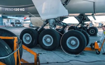 Mudança de pneu de um B777 da Alitalia