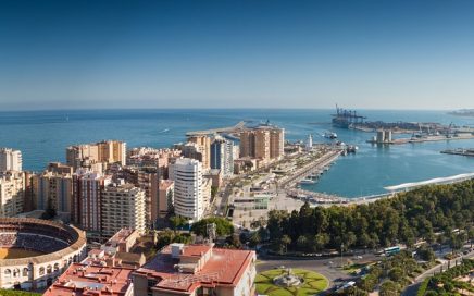 Panorâmica da cidade de Málaga vista de cima