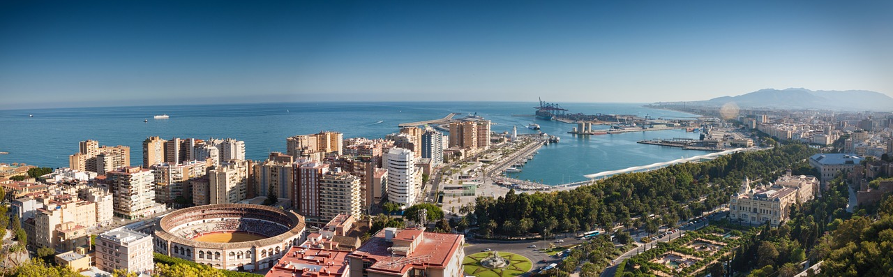 Panorâmica da cidade de Málaga vista de cima