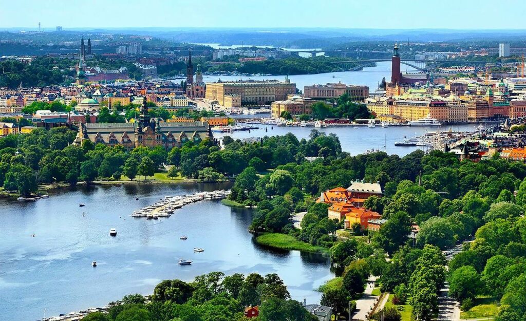 Vista panorâmica de Estocolmo na Suécia