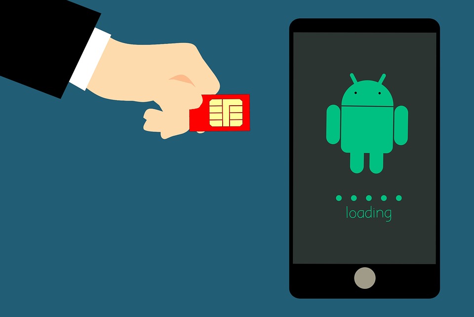 Cartão SIM 4G e smartphone