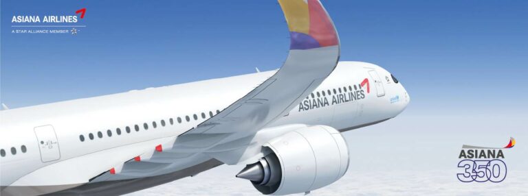 Aeronave A350 da companhia aérea Asiana Airlines