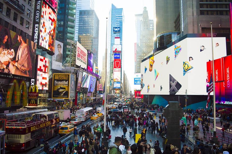 Times Square em Nova Iorque durante o dia