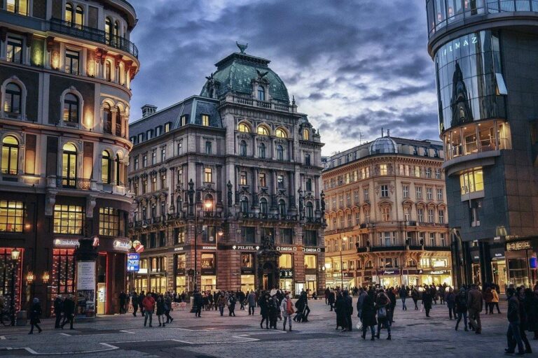 Ruas do centro de Viena na Áustria