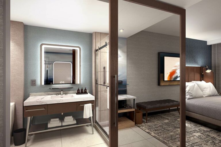 Quarto modelo de um hotel Tempo by Hilton